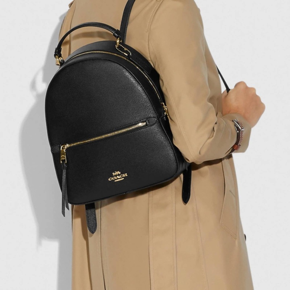 NWT Coach Jordyn Backpack/Black/ Crossgrain Leather - Picture 4 of 12